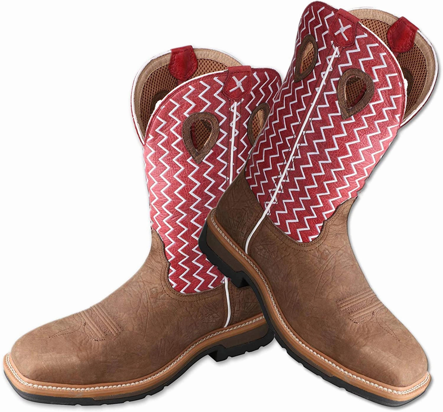 Long Fall Boots Twisted X Men's 12-Inch Lite Western Work Boot - Casual Full-Grain Leather Work Boots with Twisted X Molded Footbed for Extra Comfort - Moisture-Wicking Hard Construction Western Boots