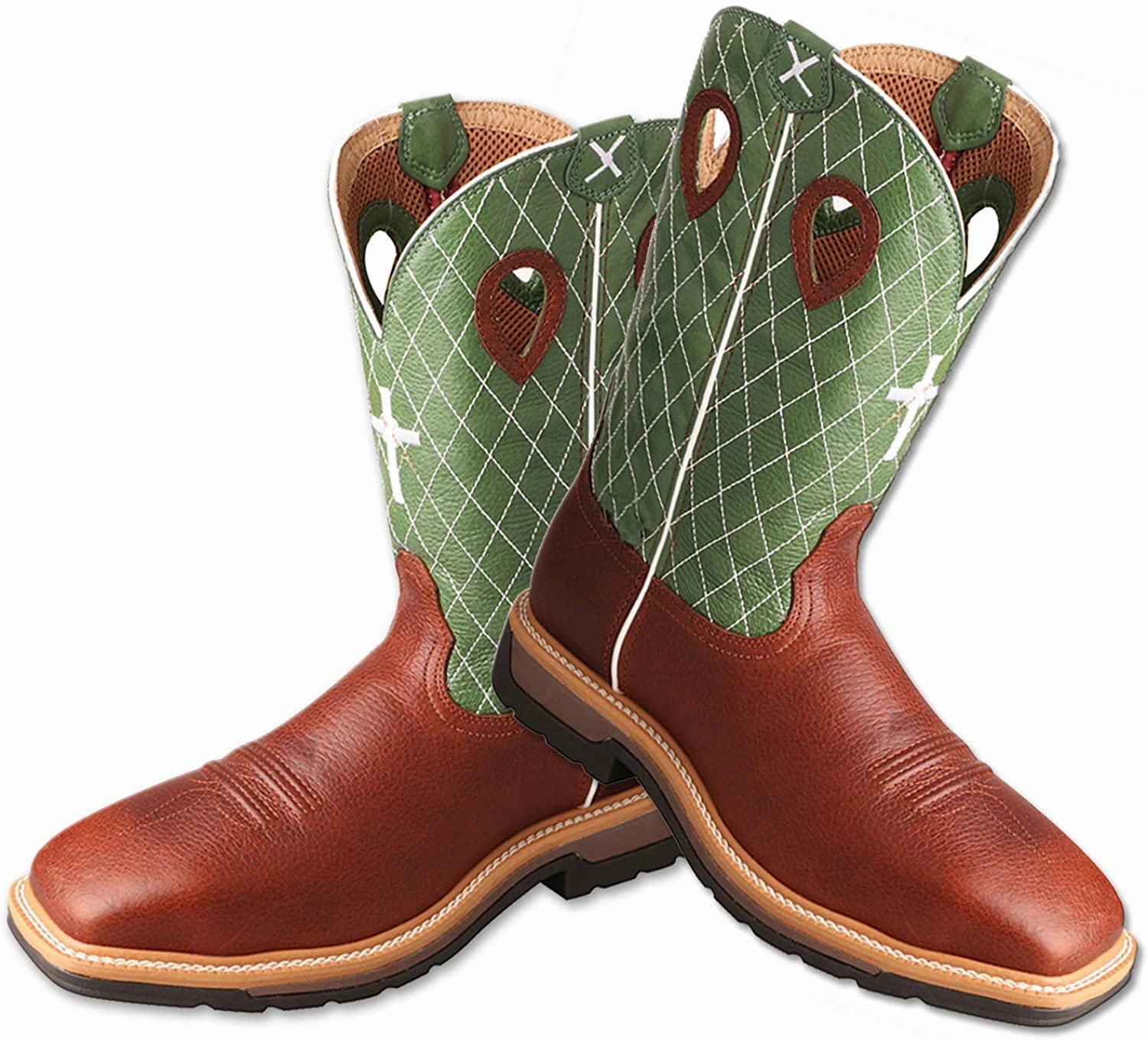 Twisted X Men's 12-Inch Lite Western Work Boot - Casual Full-Grain Leather Work Boots with Twisted X Molded Footbed for Extra Comfort - Moisture-Wicking Hard Construction Western Boots Stilettos Boots