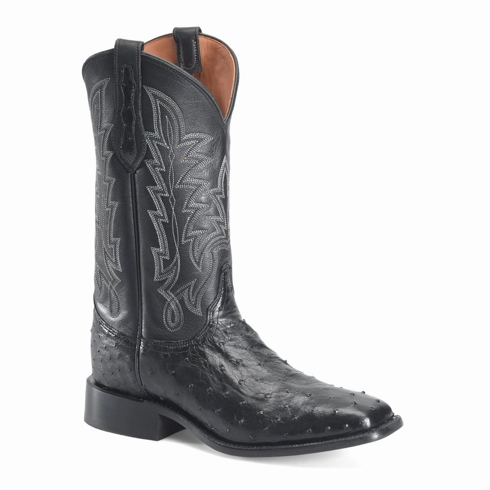 Justin Square Toe Boots Rancher 12 Inch Full Quill Ostrich Square Toe Cowboy Boots
