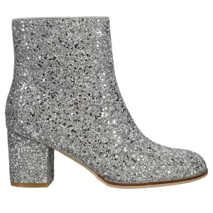 Razzle Dazzle Glitter Round Toe Zippered Booties Top Western Boots