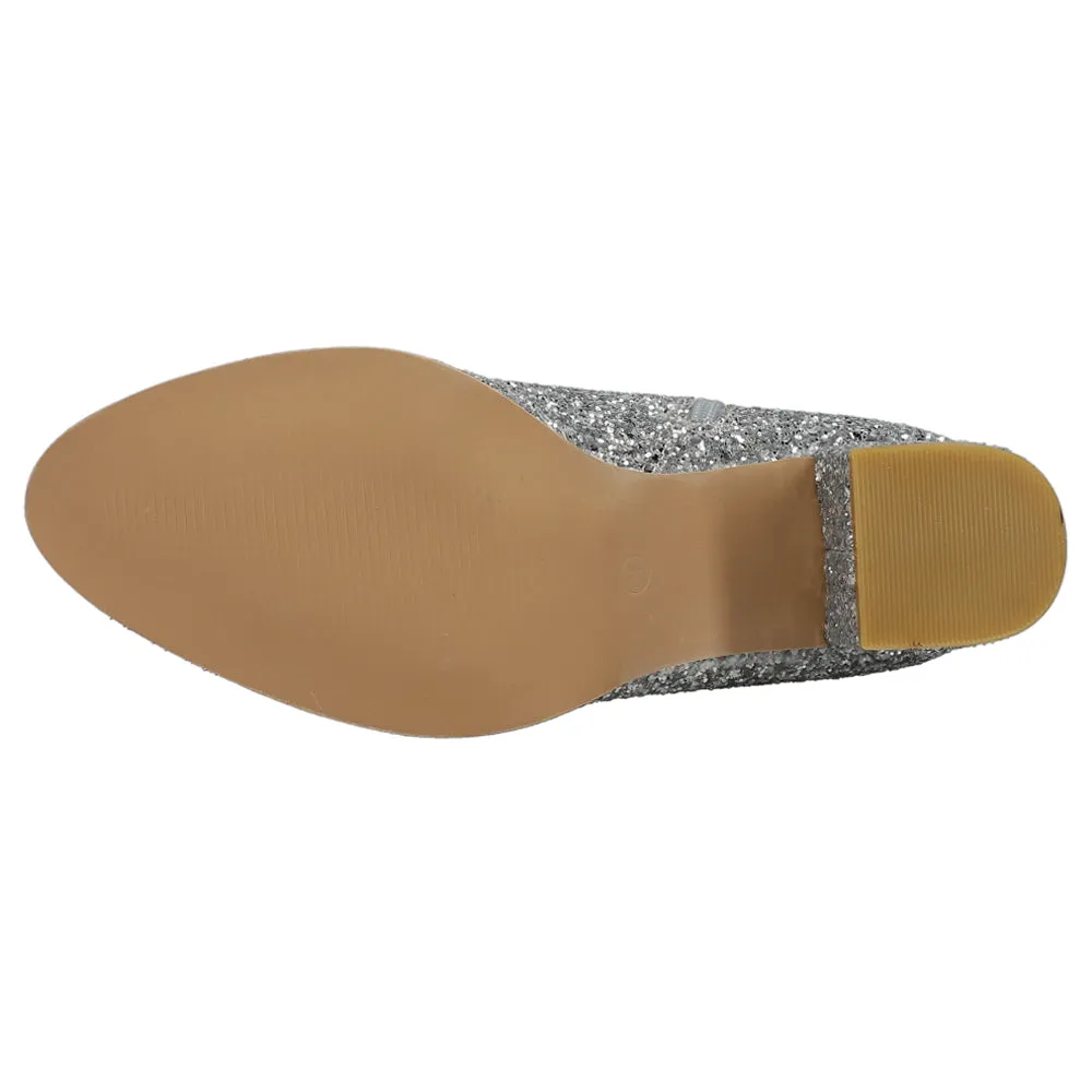 Razzle Dazzle Glitter Round Toe Zippered Booties Nitro Boots