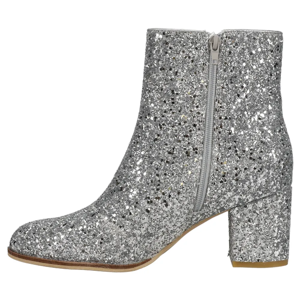 Scuba Boots Razzle Dazzle Glitter Round Toe Zippered Booties