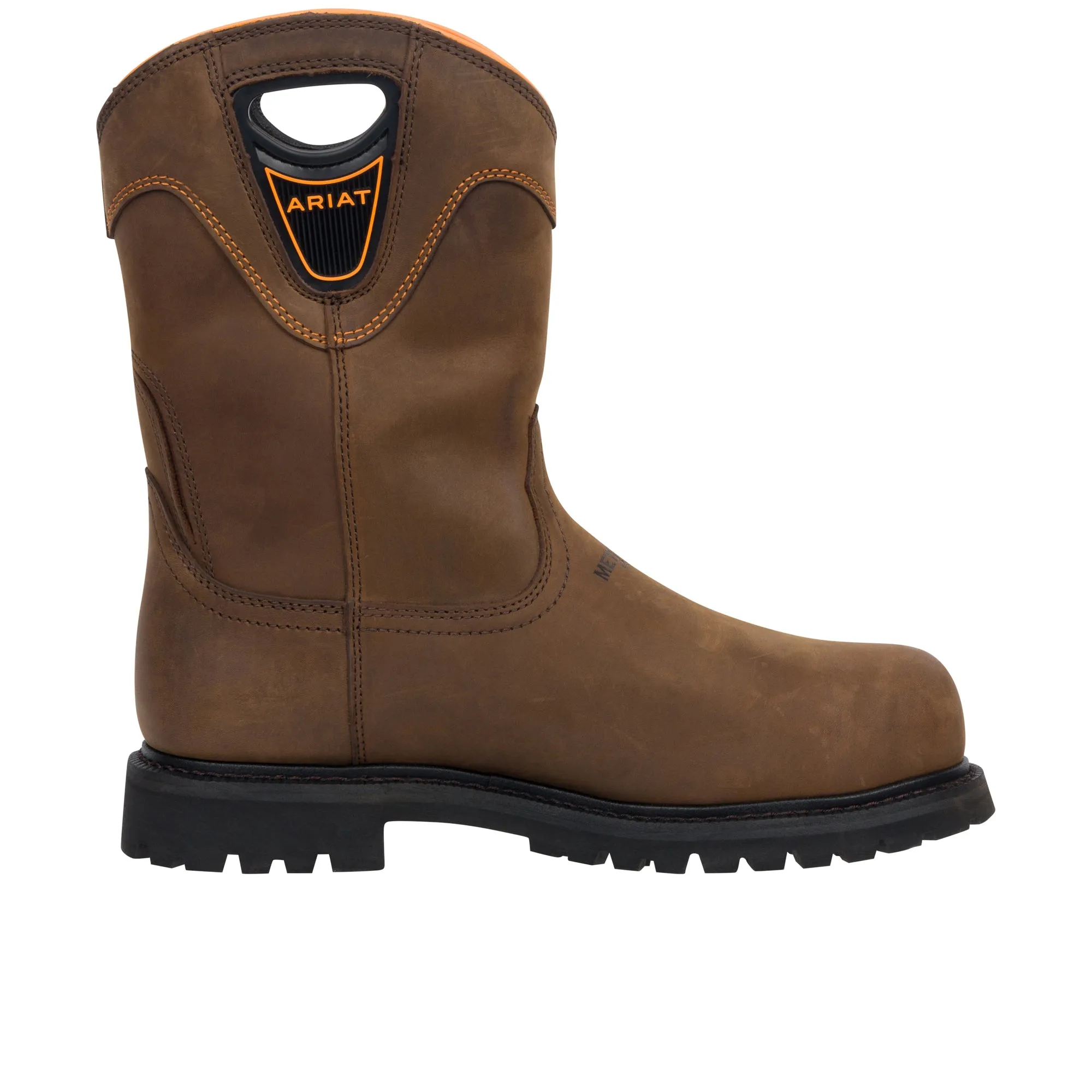 Old West Cowboy Boots Ariat Longview Shock Shield Pull On H2O Composite Toe Brown