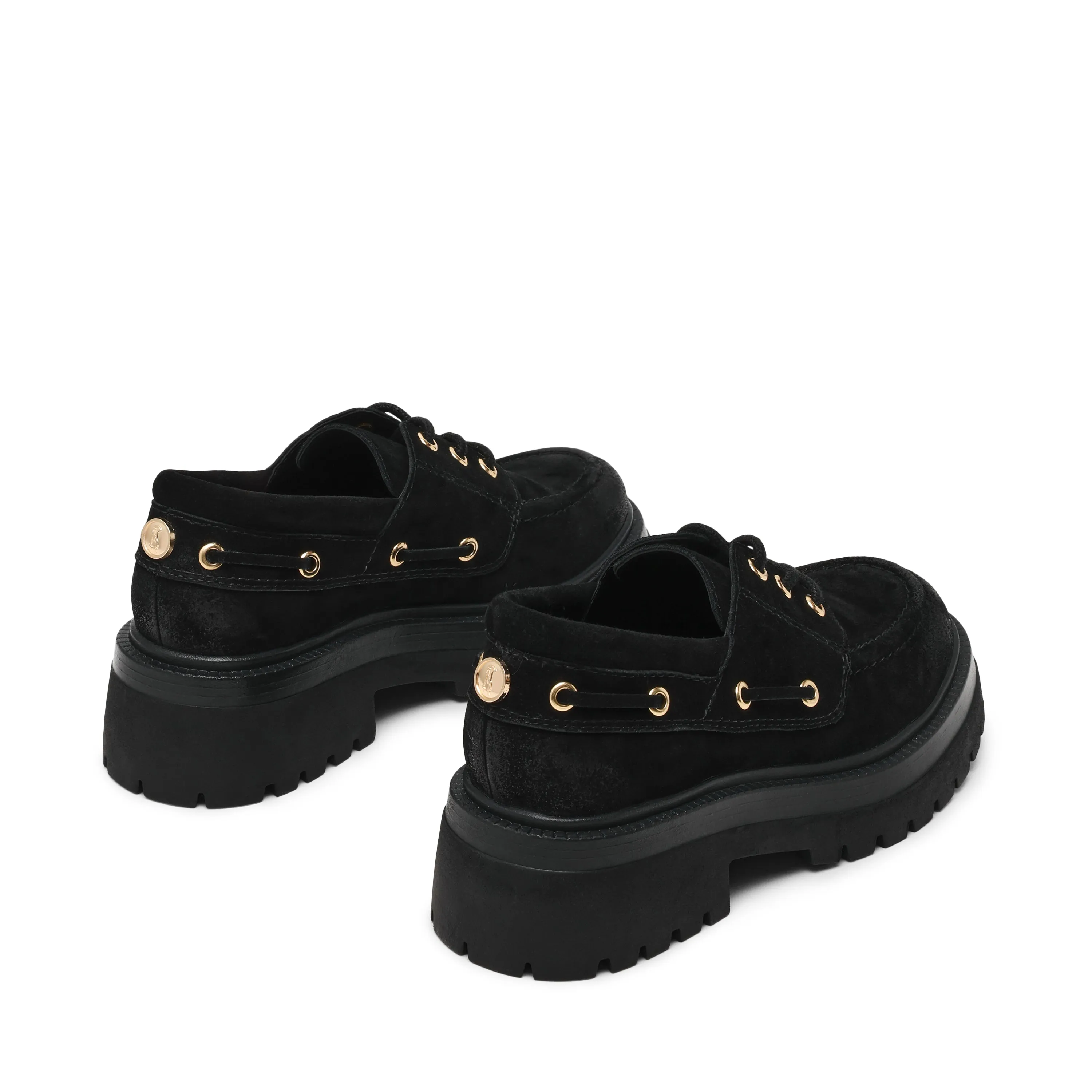 Detroit Flat Shoe BLACK SUED Flat Office Shoes