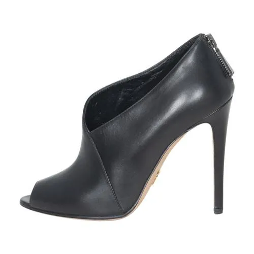 Puss In Boots Actor Prada Leather Asymmetric Peep-Toe Booties