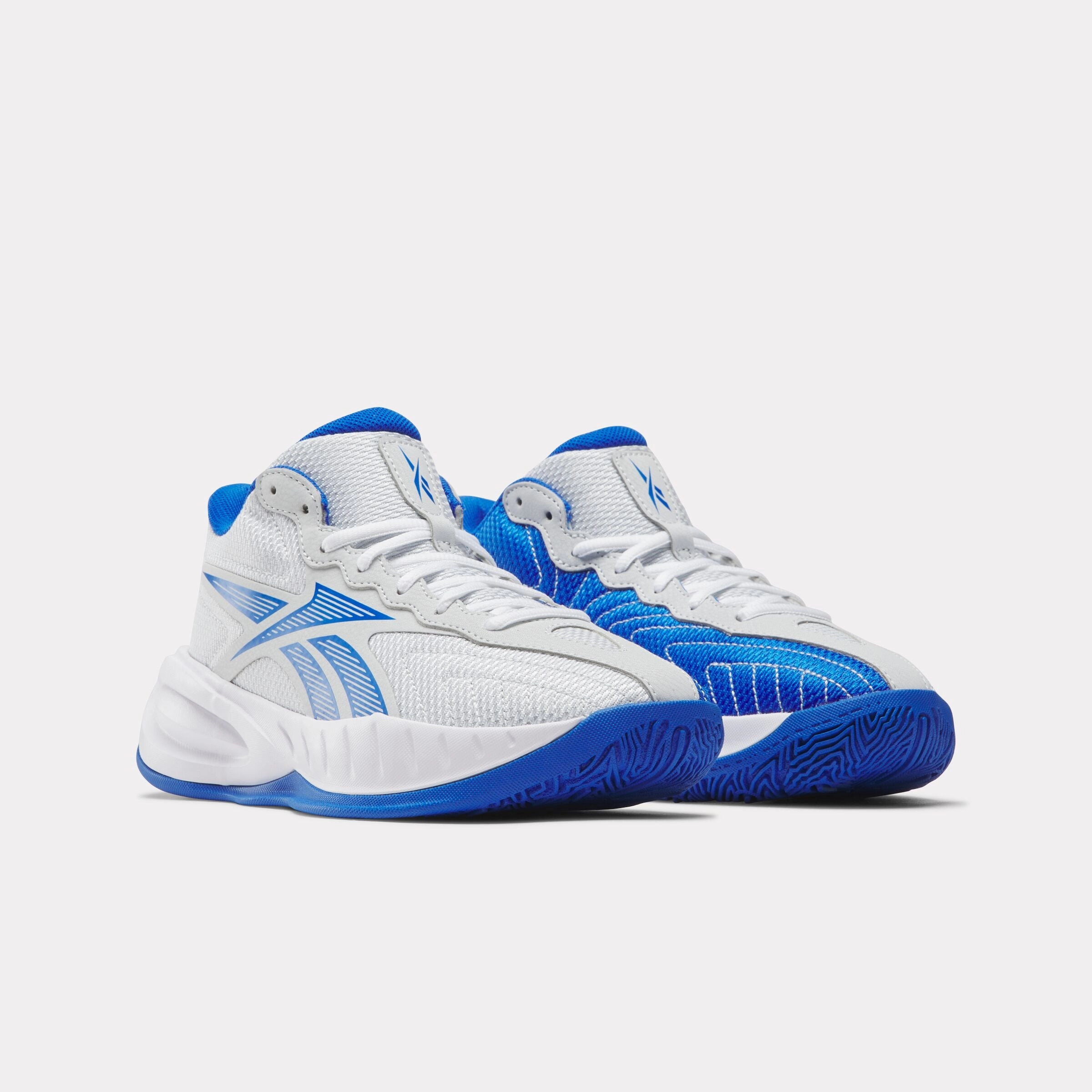 Reebok Press Moon/Optimum Blue/White Retro Style Basketball Shoes