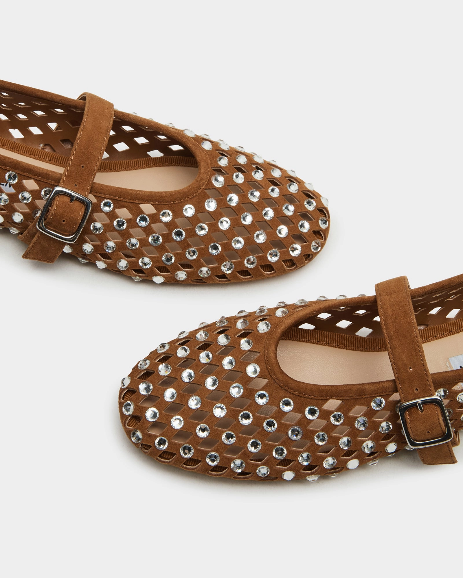 DREAMING CHESTNUT SUEDE RHINESTONES Open Edit Loafers