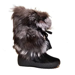 Denim Ankle Boots Regina Imports | Gigi | Fox Fur Boots | Women's