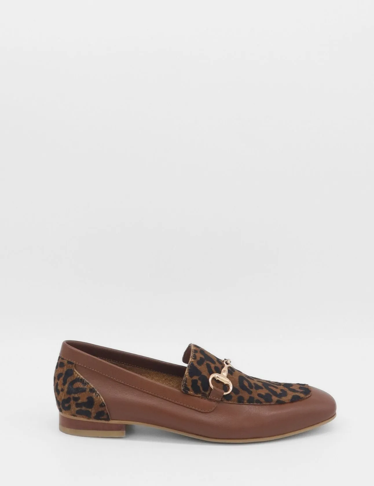 Natural loafers in brown leopard print cowhide leather womens shoes Supreme Doc Martens Loafers