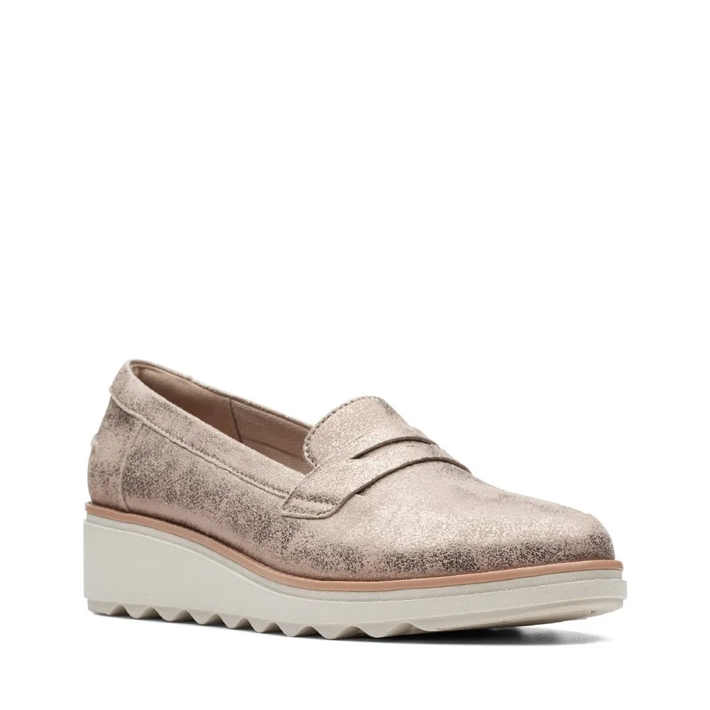 Clarks Sharon Ranch Slip On Shoe Blakc Loafers