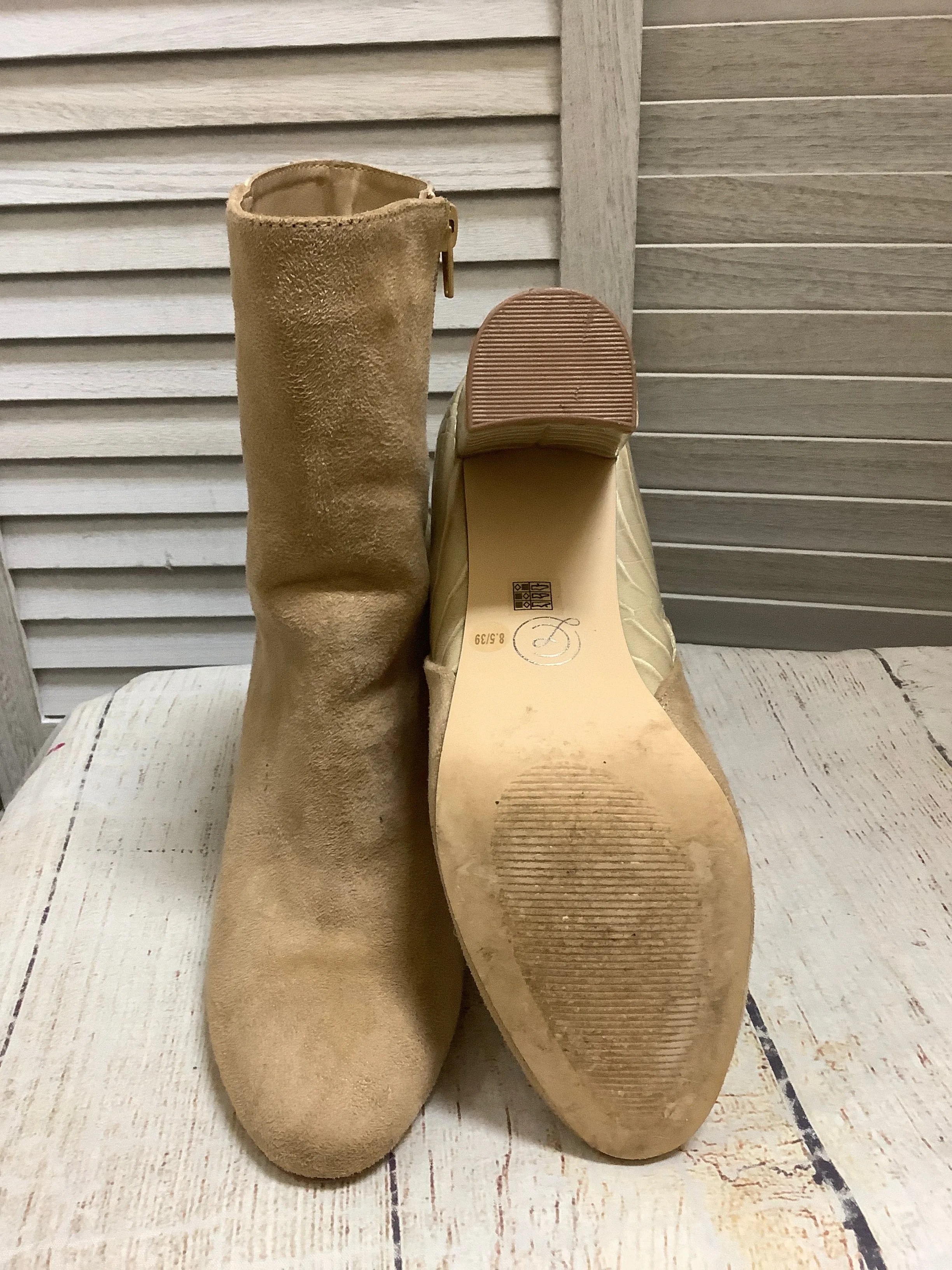 Boots Ankle Heels By Chinese Laundry  Size: 8.5 Lace Up Ankle Boots Tan