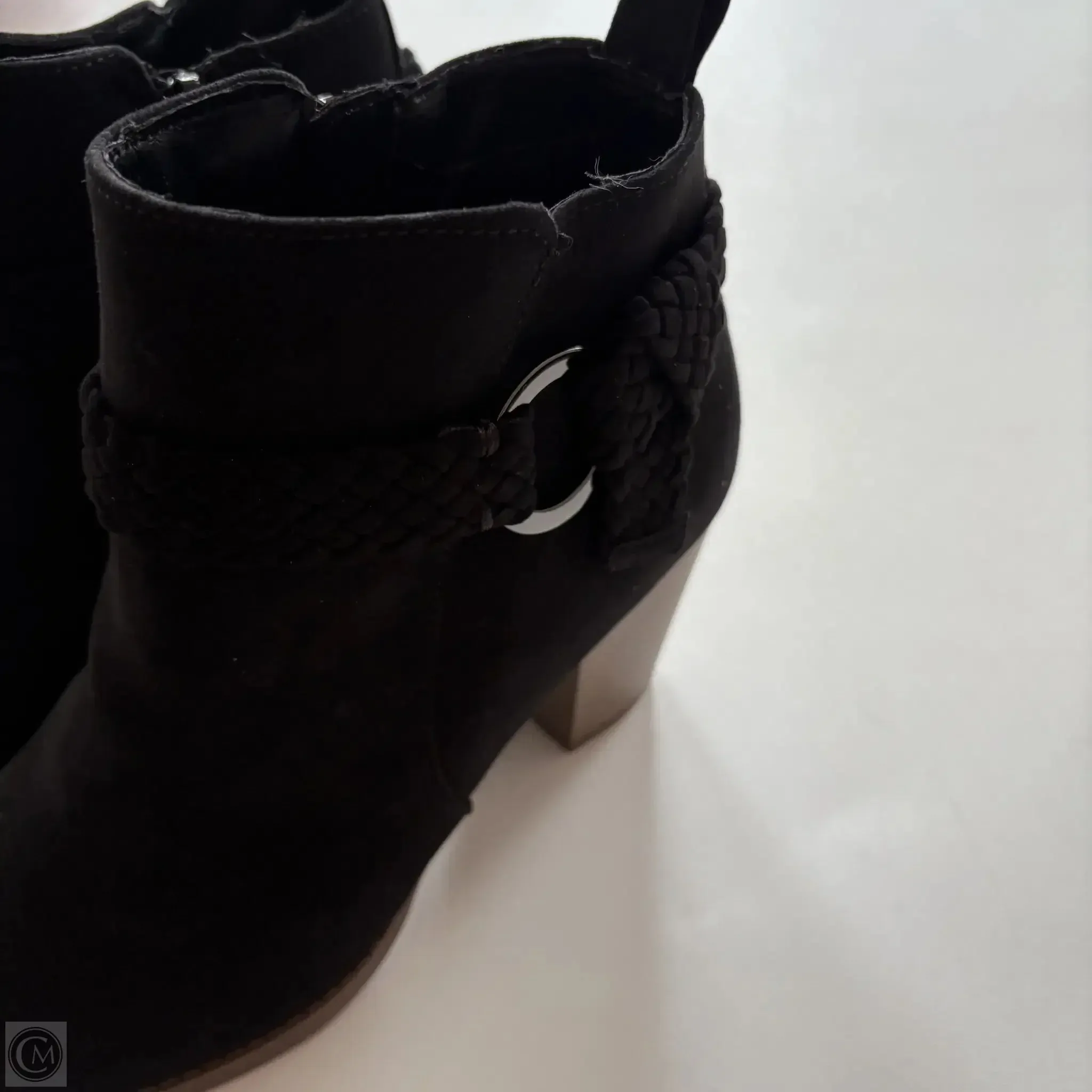 High Heel Ankle Boots With Buckles Boots Ankle Heels By SM In Black, Size: 6.5