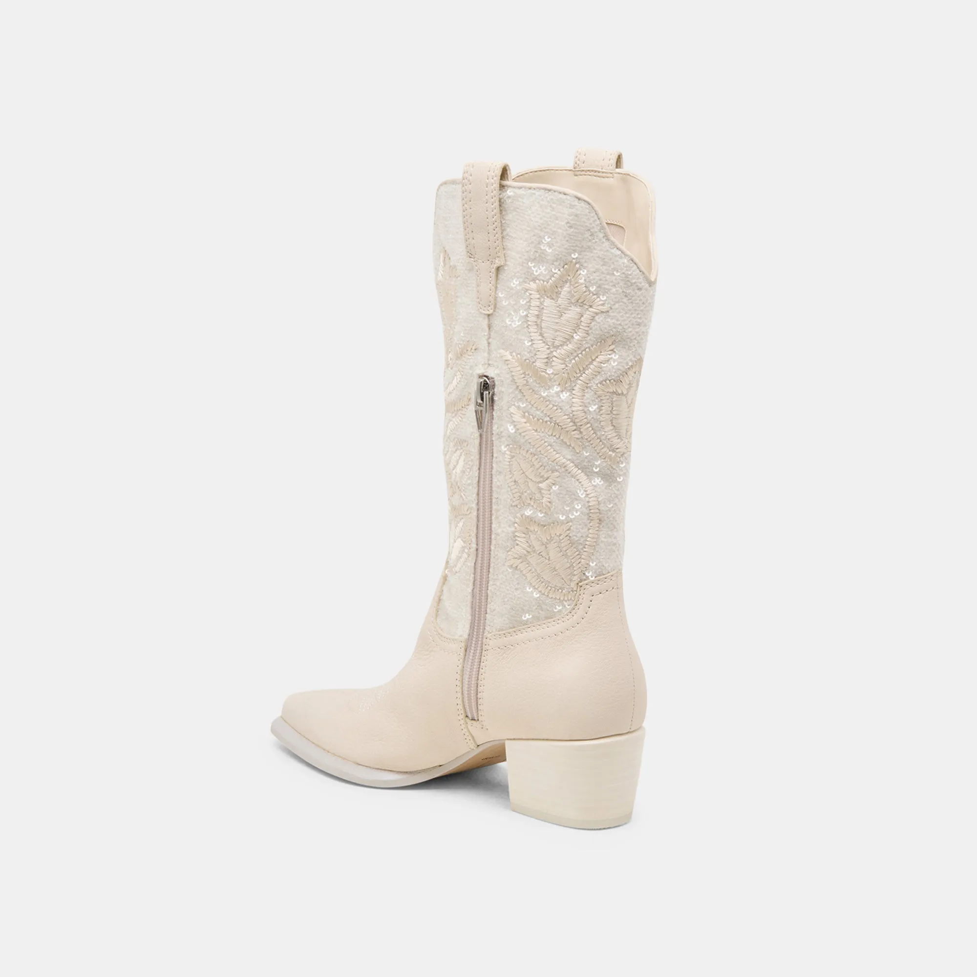 Boots Cowboy Boots VORAH PEARL BOOTS CREME SEQUIN