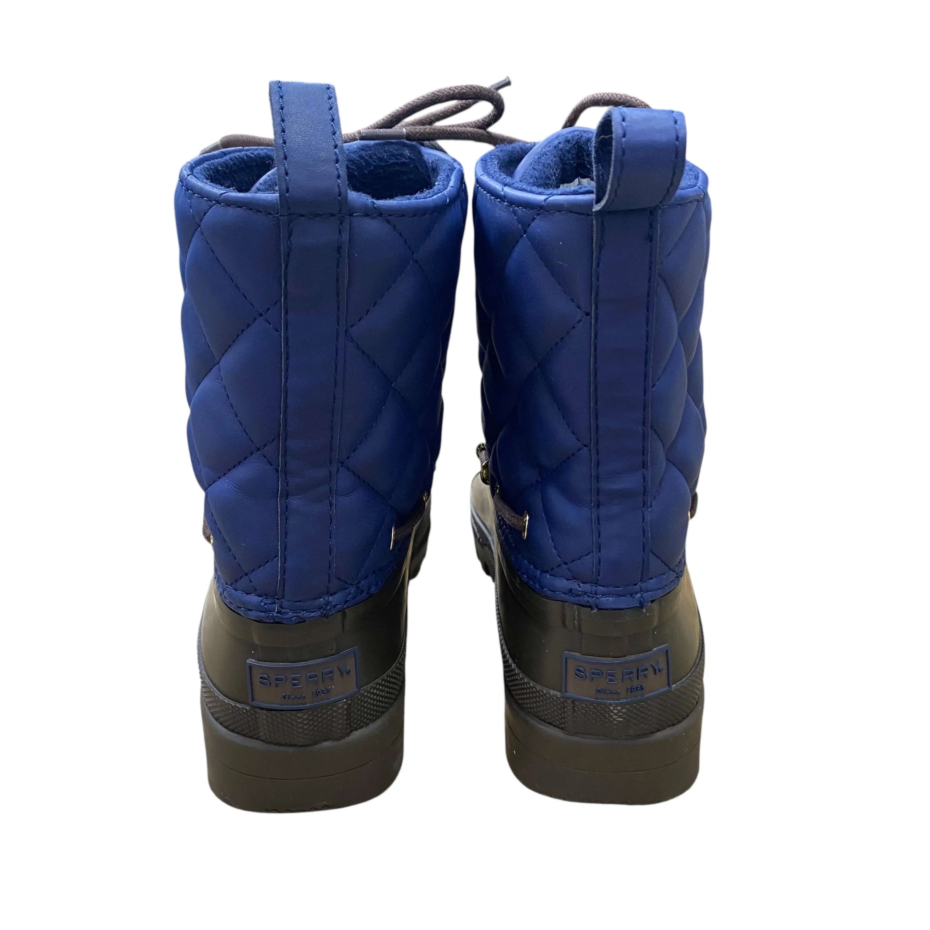 Boots Snow By Sperry In Blue & Brown, Size:6 Black Leather Equestrian Boots