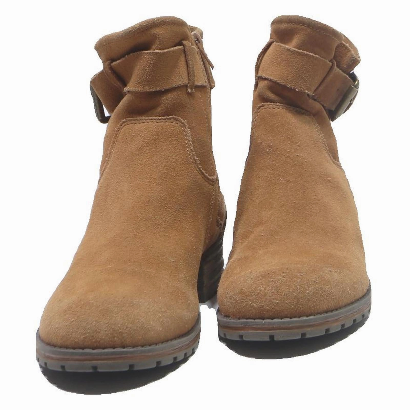 Ankle Boots With Cuff CLARKS Womens Brown Buckle Ankle Boots Synthetic UK 5.5 Comfortable Casual Style