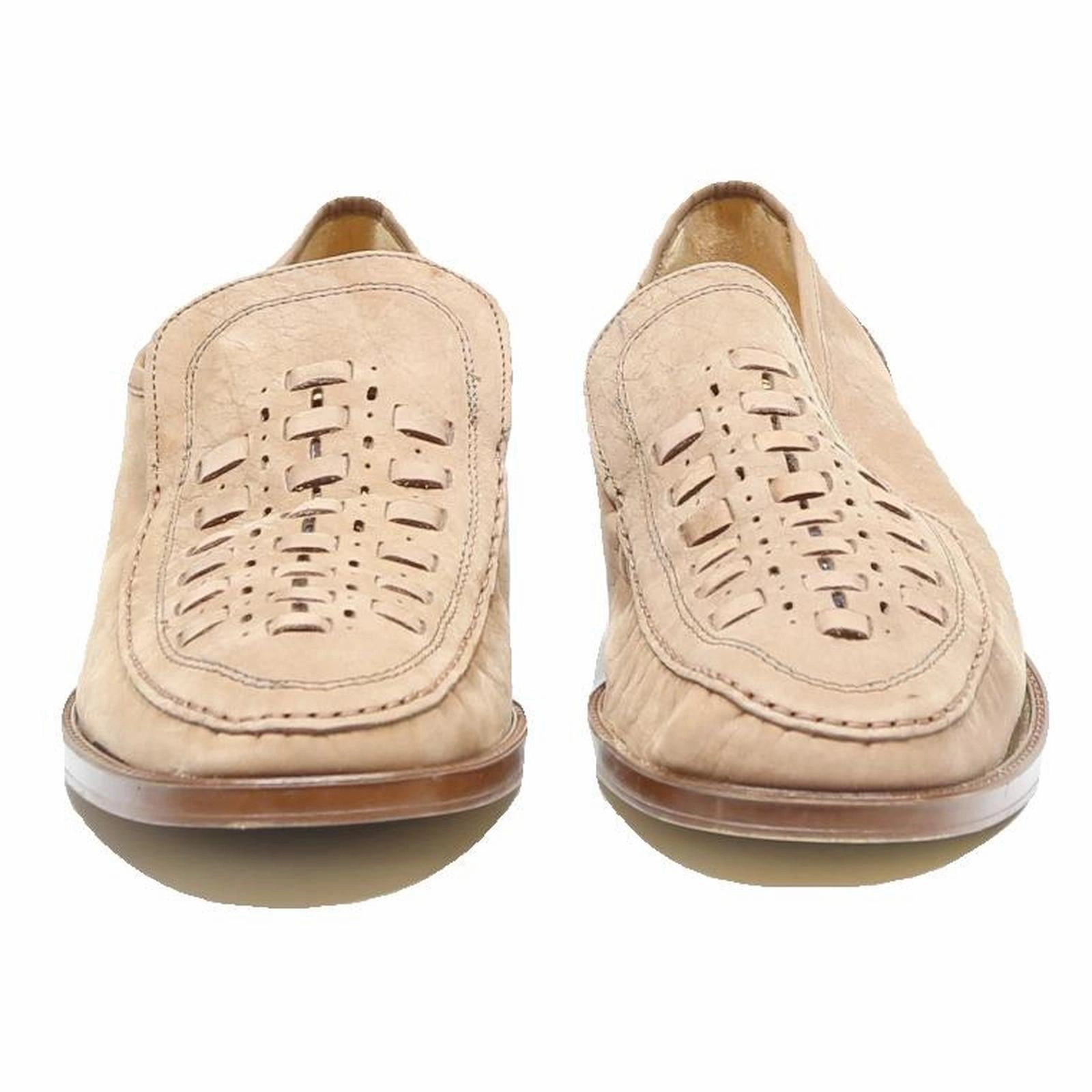 FCF Mens Leather Beige Loafers UK 8 Stylish Comfortable Dress Shoes Doc Martin Loafers