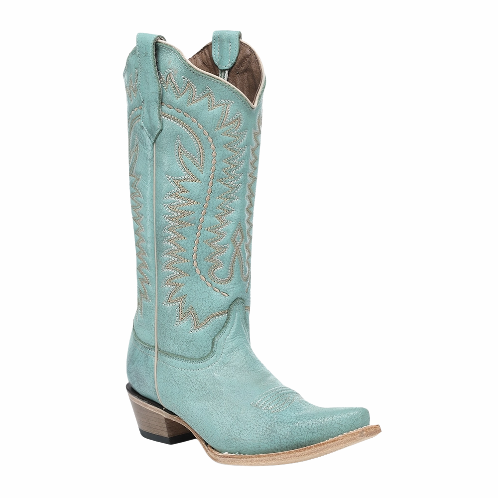 Ariat Spitfire Boots Corral Ladies Turquoise Embroidery Snip Toe Cowboy Boots L6331