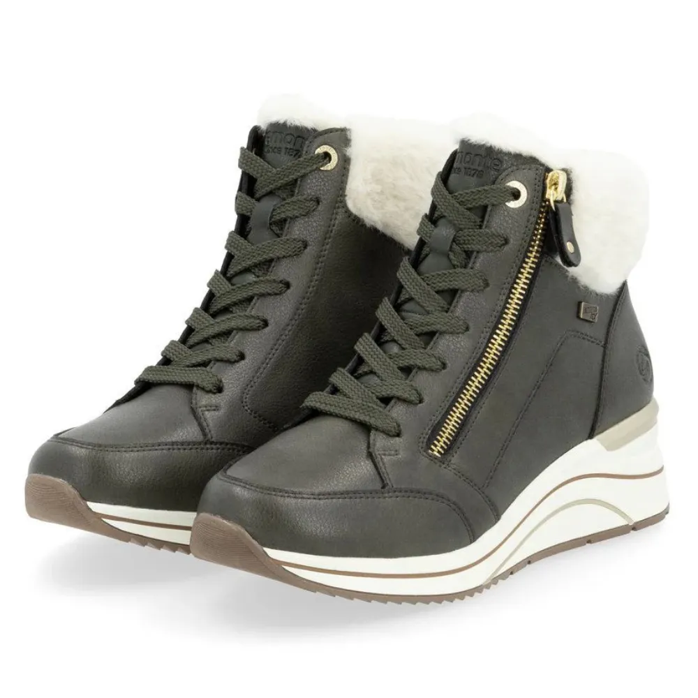 Remonte D0T77 Eleni Olive Boot (Women's) Triple Lace Boots