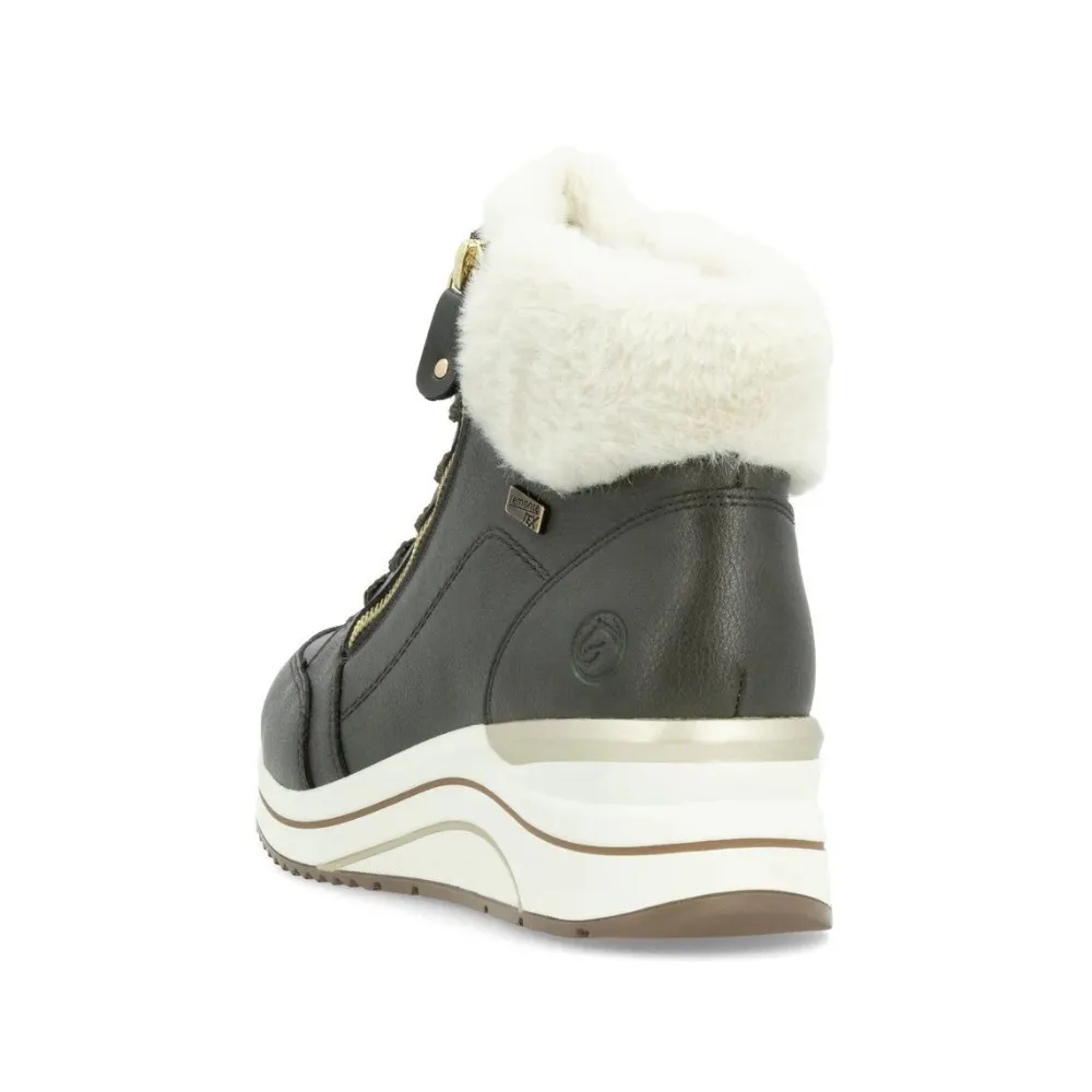 Cow Hide Boots Remonte D0T77 Eleni Olive Boot (Women's)