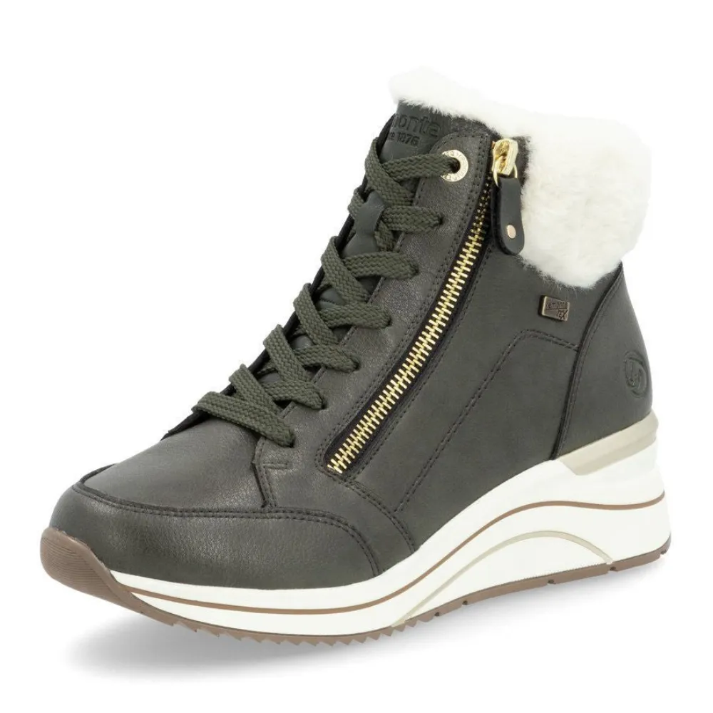 Cowgirl Boots Leather Remonte D0T77 Eleni Olive Boot (Women's)