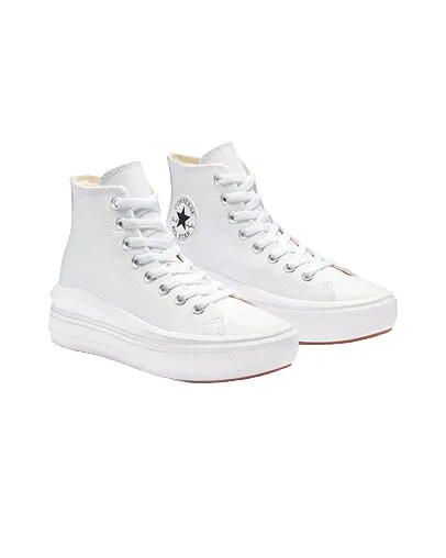Cute Comfortable Sneakers Converse scarpa sneakers alta da donna in pelle con zeppa Chuck Taylor Star Move A04295C bianco
