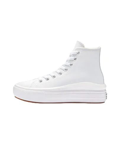 Converse scarpa sneakers alta da donna in pelle con zeppa Chuck Taylor Star Move A04295C bianco Mardi Gras Sneakers