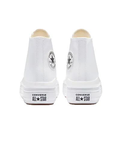 Sneakers On Dress Converse scarpa sneakers alta da donna in pelle con zeppa Chuck Taylor Star Move A04295C bianco