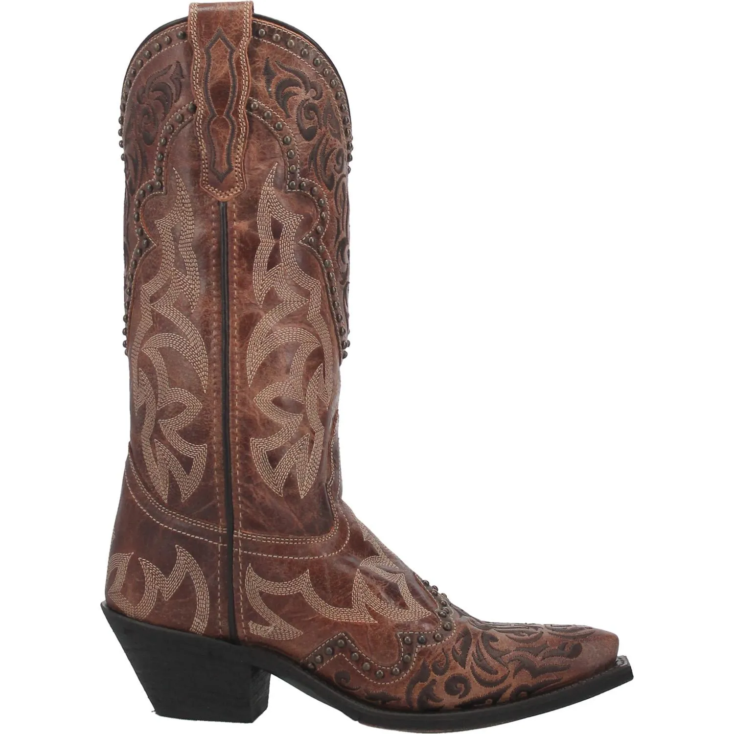 Laredo Ladies Braylynn Snip Toe Brown Pull On Western Boots 52410 Peppa Rain Boots