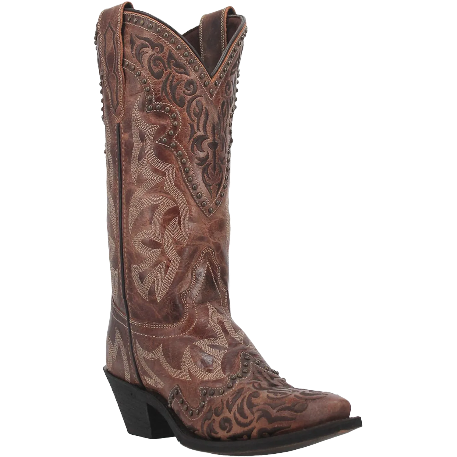 Trekking Boots Laredo Ladies Braylynn Snip Toe Brown Pull On Western Boots 52410