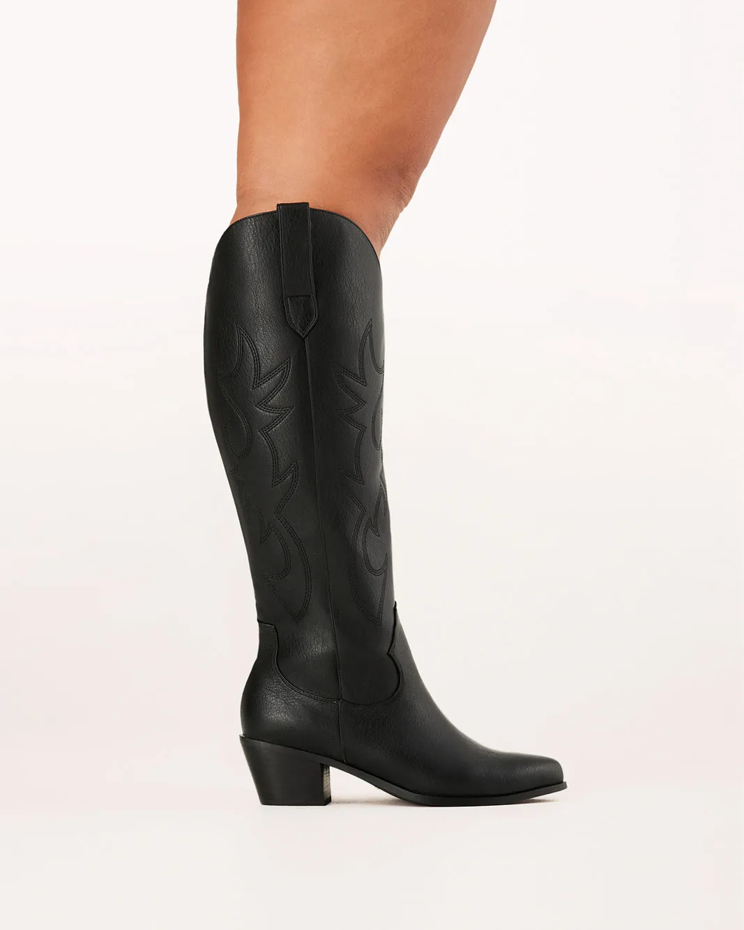 Military Boots Knee High URSON EXTENDED CURVE - BLACK