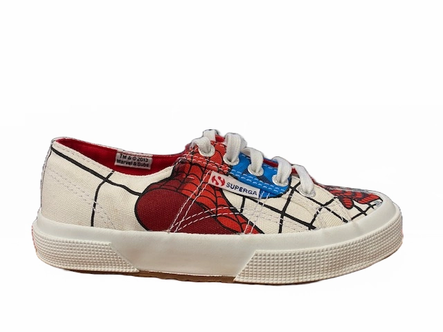 Patina Sneakers Superga scarpa in tela da ragazzo Cartoon 2750 Spiderman S0067R0 974 bianco