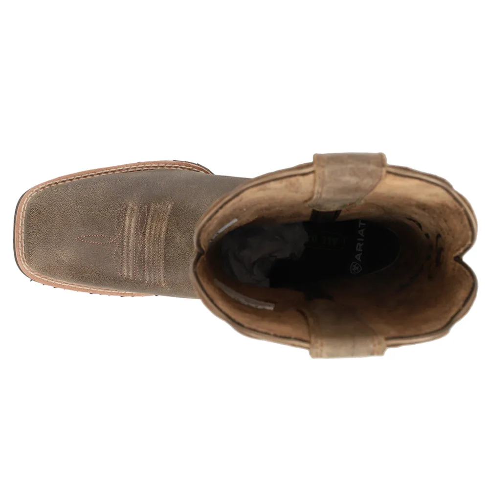 Hybrid Rancher StretchFit Embroidered Square Toe Cowboy Boots Bent Rail Boots