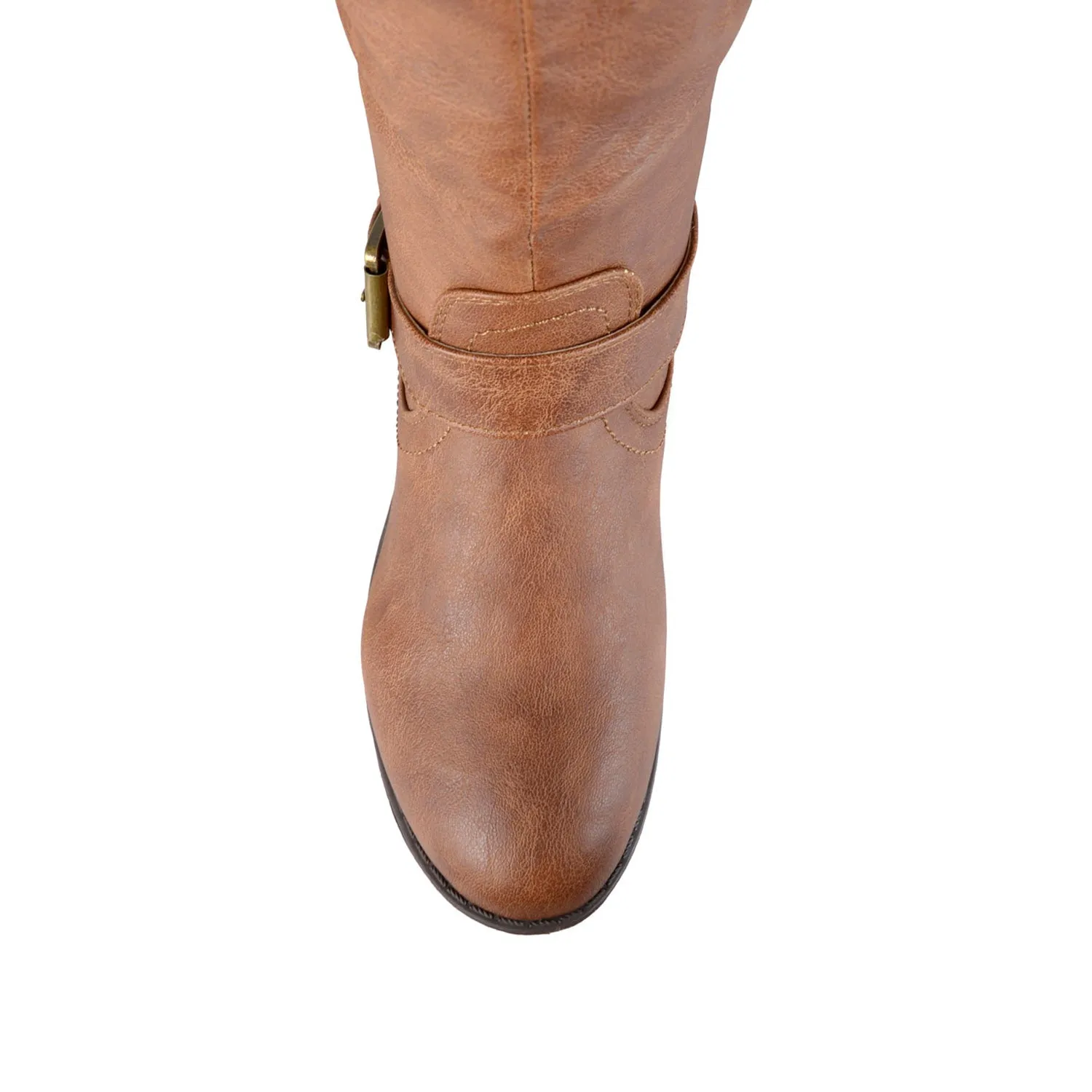SPOKANE RIDING BOOTS IN X-WIDE CALF Brown Flat Dress Boots