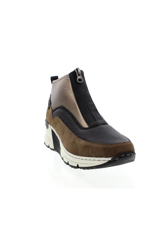Suede Heel Boots Rieker Ladies Boots N6352-25 brown black