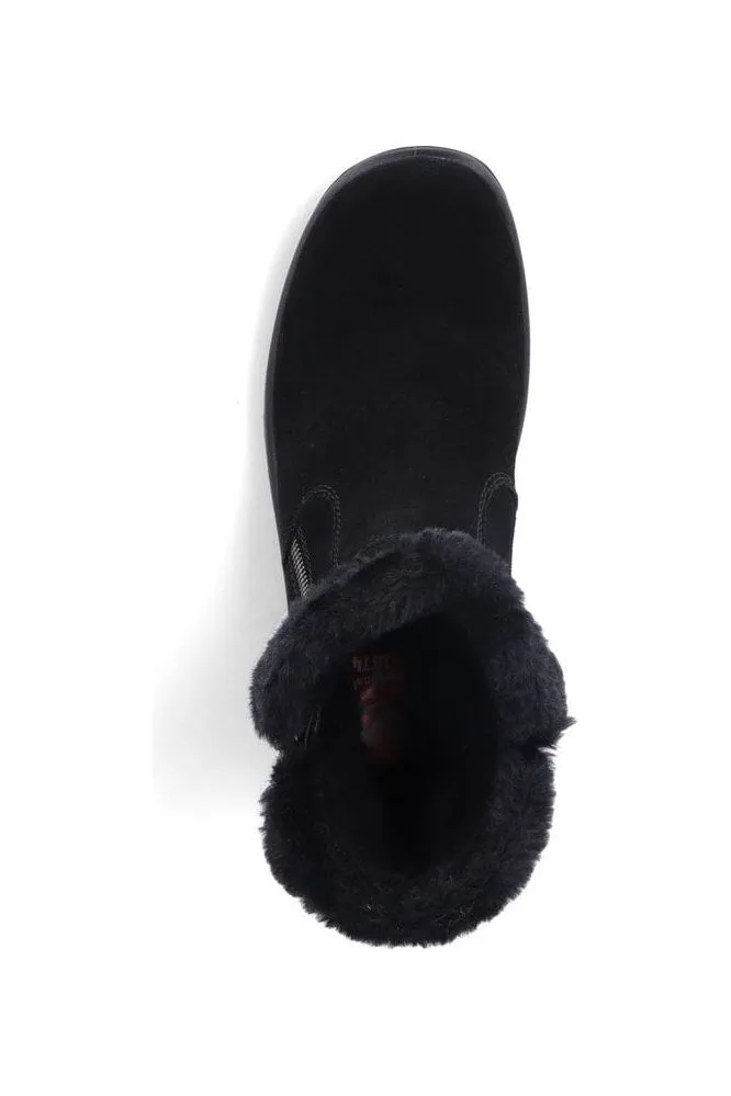 Rieker Ladies Boots L7162-00 waterproof in black suede Polo Winter Boots