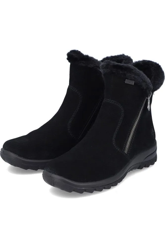 Military Snow Boots Rieker Ladies Boots L7162-00 waterproof in black suede