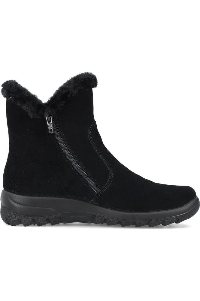 Rieker Ladies Boots L7162-00 waterproof in black suede Gumboots Boots