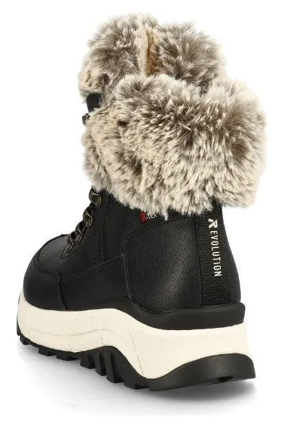 Rieker Ladies Boots W0063-00 Black Thigh High Boots Plus Size