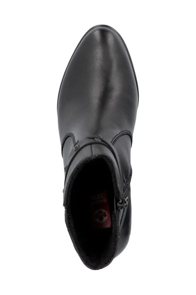 Rieker Ladies Boots Y2059-00 Black Leather Fire Boots