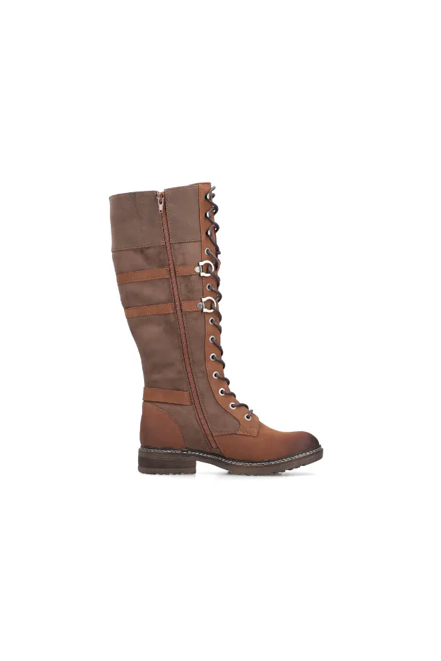 Rhinestone Cowgirl Boots Cheap Rieker long boot 94732-25 in Brown