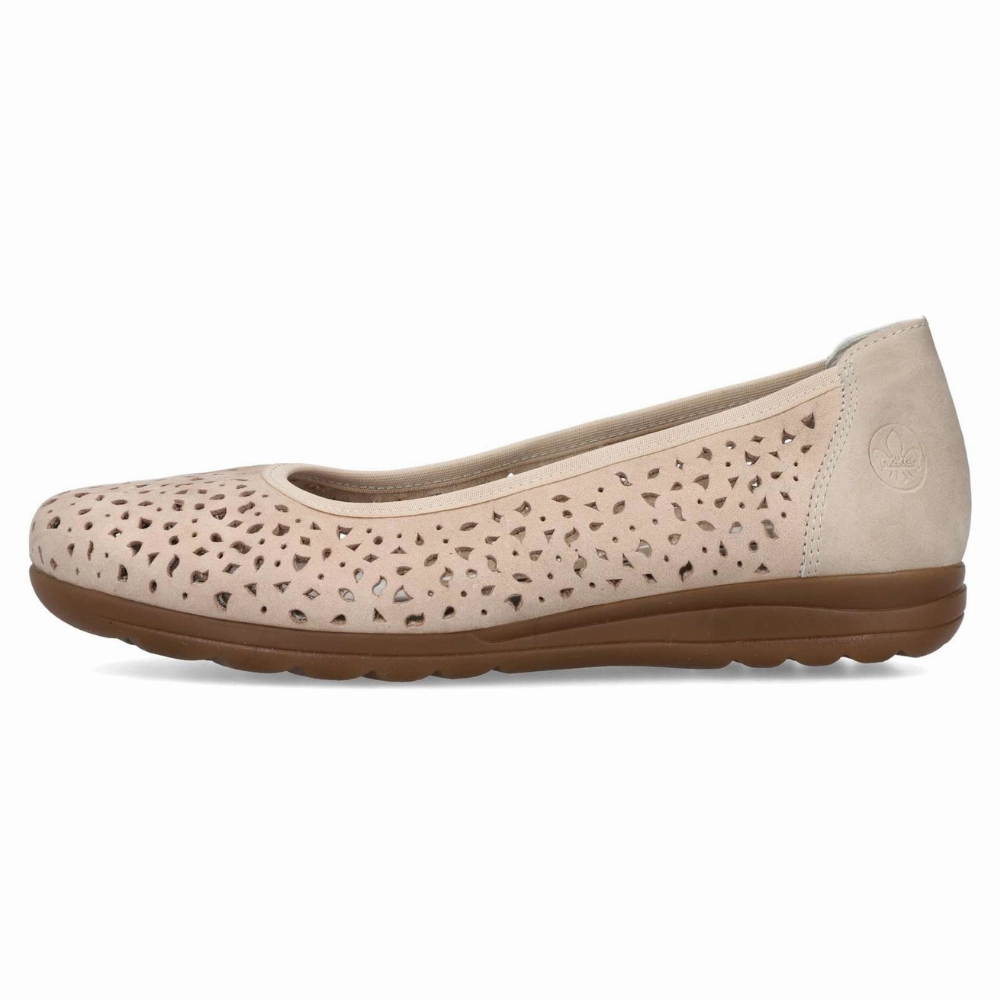 Rieker Anita 65 Cliff/Ginger Perf Ballet Shoe (Women's) Camouflage Slip Ons