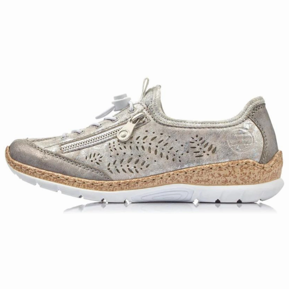 Rieker Nikita K6 Grey Leather Shoe (Women's) Slip On Sneakers Slip On Slip Ons Slip On Slip Ons Slip On Slip On Slip Ons Slip Ons Slip On
