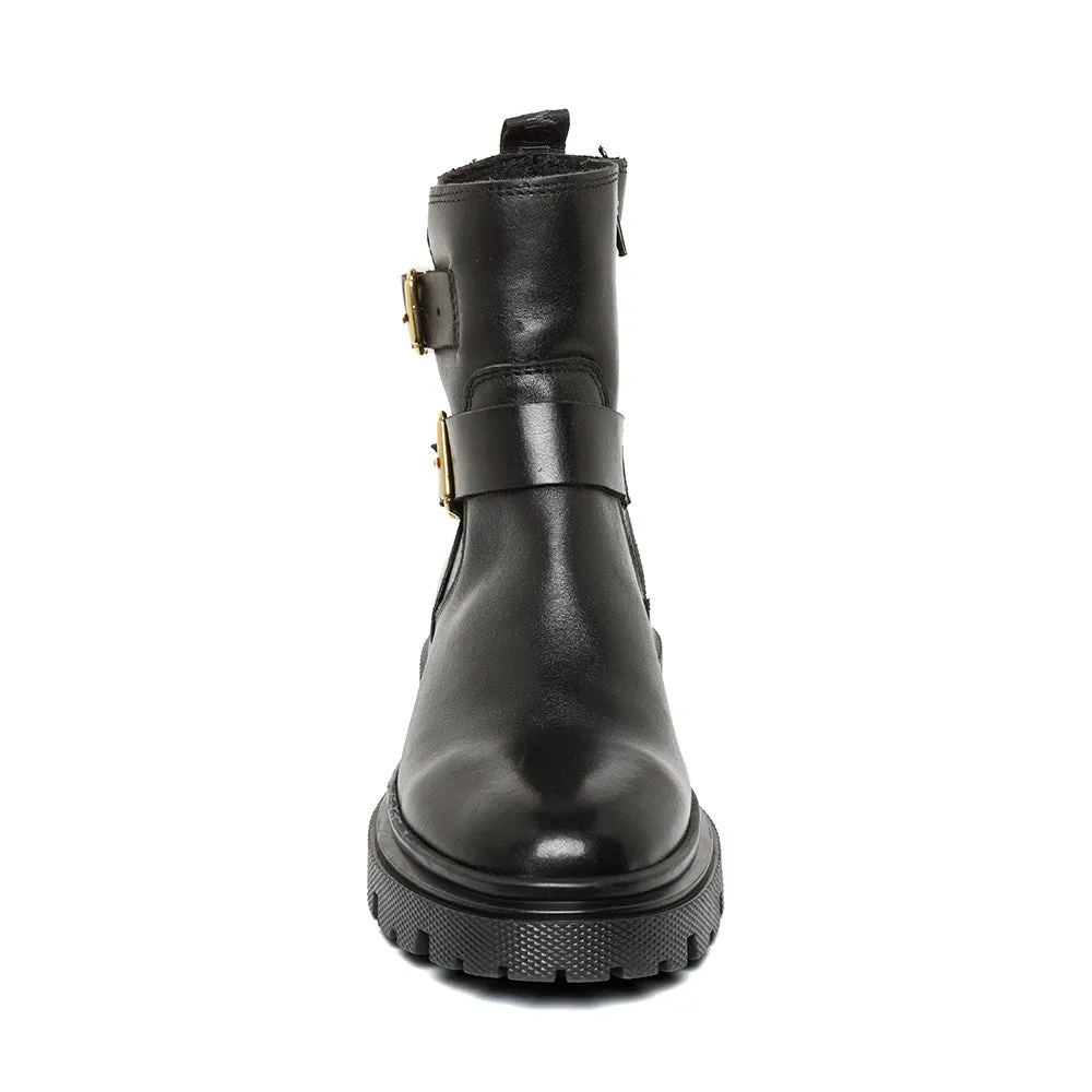Work Boots Clearance Sale Rings Bootie BLACK LEATHER