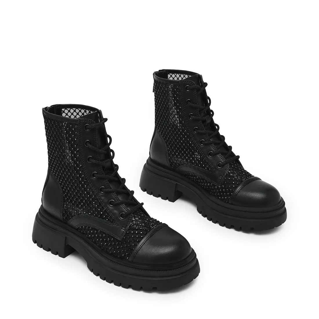 Ripcord-Mr Bootie BLACK MESH Cowgirl Boots Heel