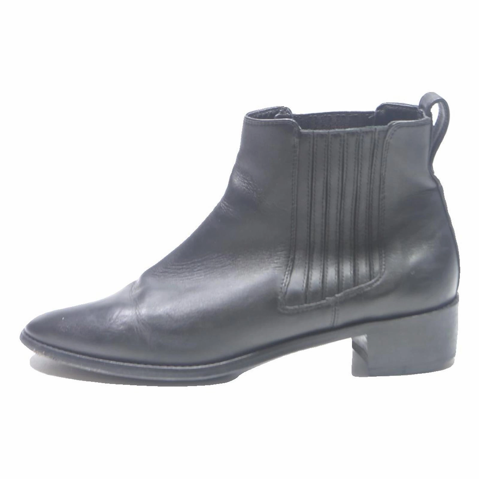 RIVECOUR Womens Black Leather Chelsea Ankle Boots UK 7 Stylish Comfortable Popular Boots