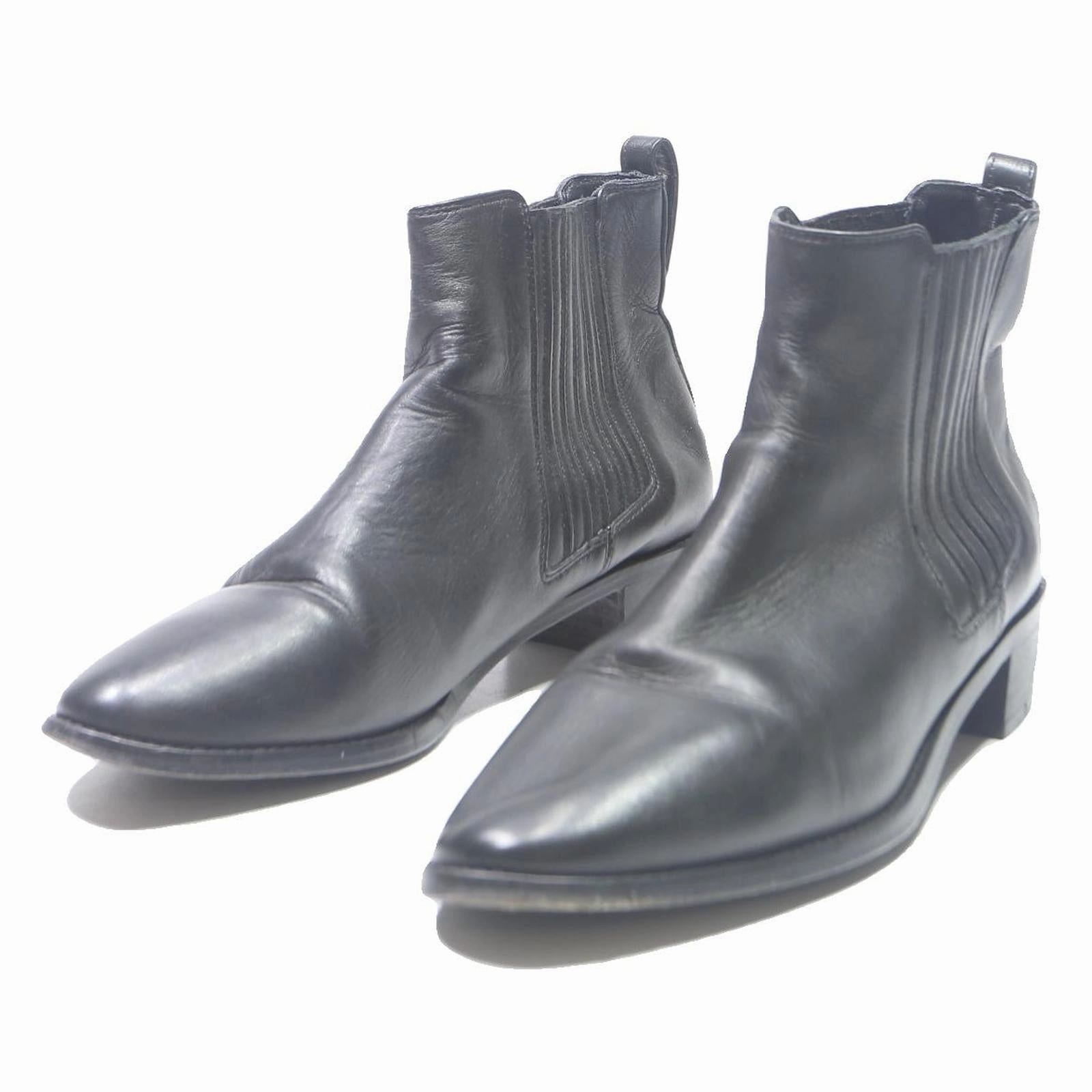 RIVECOUR Womens Black Leather Chelsea Ankle Boots UK 7 Stylish Comfortable West Boots