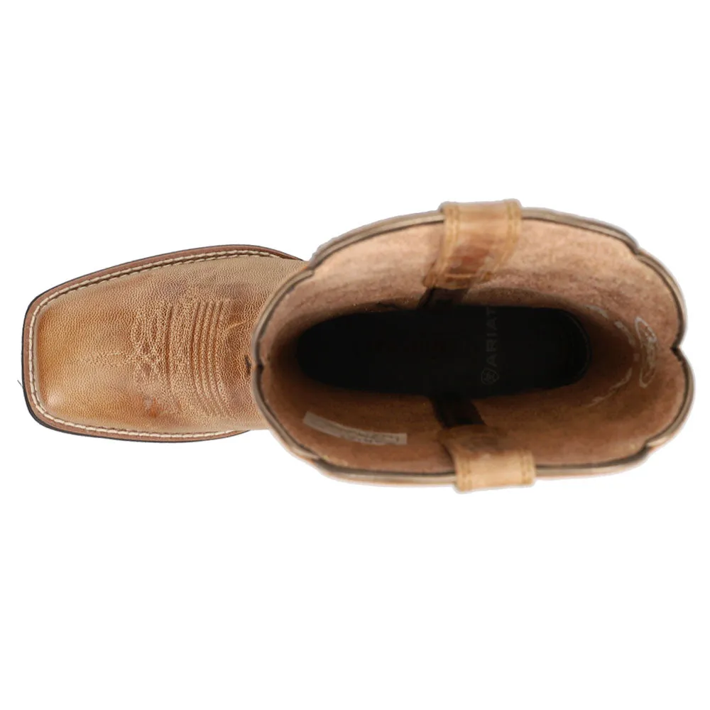 Rockdale Embroidered Square Toe Cowboy Boots Slip On Waterproof Boots