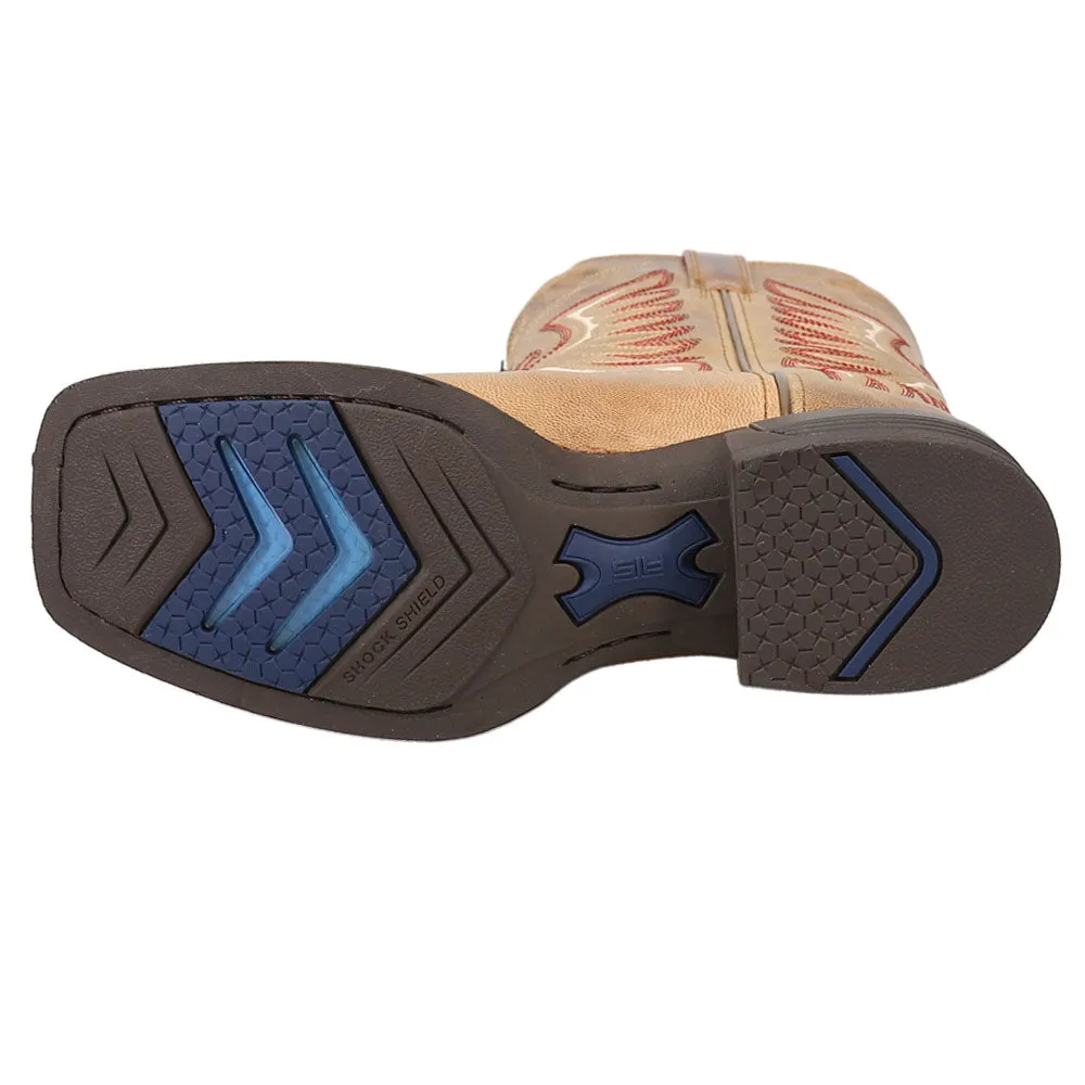 Python Skin Short Boots Rockdale Embroidered Square Toe Cowboy Boots