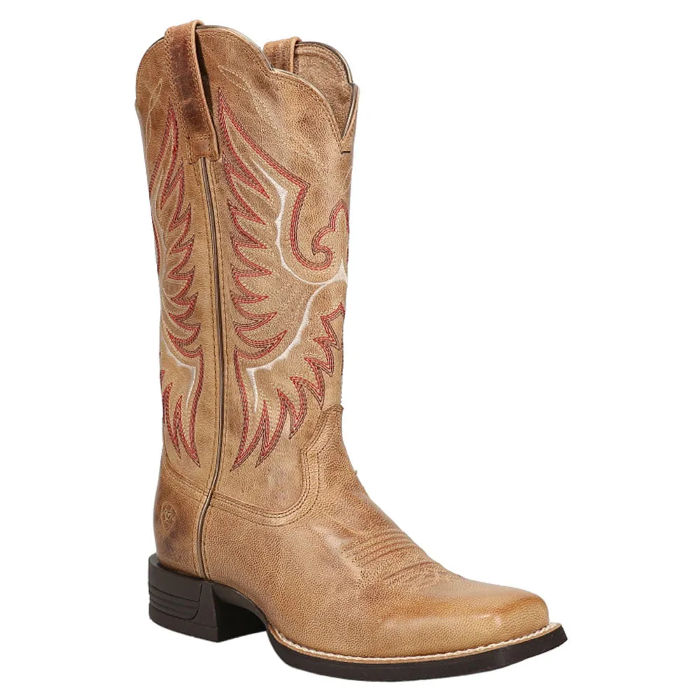 Knee High Boots Outfit Rockdale Embroidered Square Toe Cowboy Boots