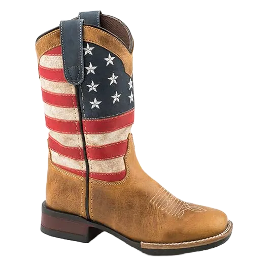 Metal Tip Boots Roper Children's Patriotism Square Toe Boots 09-018-0912-2567